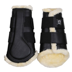 Guizeiras Montar em couro PU por 4 Preto