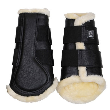 Guizeiras Montar em couro PU por 4 Preto