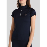 Polo de Equitação Júnior Everly de mangas curtas Marinho Azul-marinho