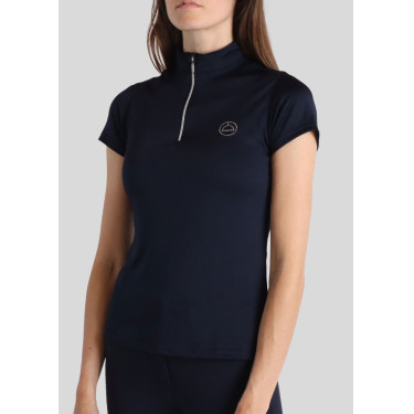 Polo de Equitação Júnior Everly de mangas curtas Marinho Azul-marinho