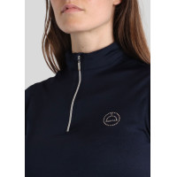 Polo de Equitação Júnior Everly de mangas curtas Marinho Azul-marinho