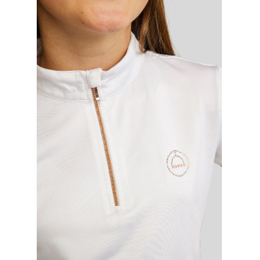 Polo Montar Everly infantil de mangas curtas rosa dourado Branco