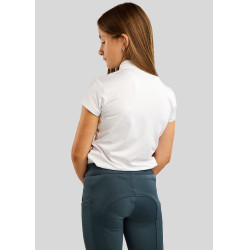 Polo Montar Everly infantil de mangas curtas rosa dourado Branco
