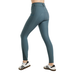 Calça de Montar Megan full grip feminina com bolso para celular Ardósia escura Cinzento