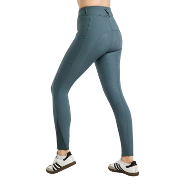 Calça de Montar Megan full grip feminina com bolso para celular Ardósia escura Cinzento