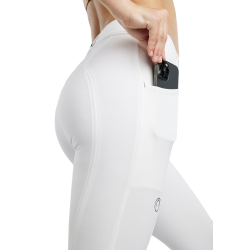 Calça de Montar MoZida Refined com Cristal Gun Metal e grip nos joelhos feminino Branco Calça de Montar MoZida Refined com Cristal Gun Metal e grip nos joelhos feminino Branco