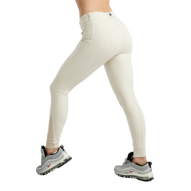 Calça de Montar MoZida Refined com Crystal Gun metal full grip feminina Cinza claro Cinzento