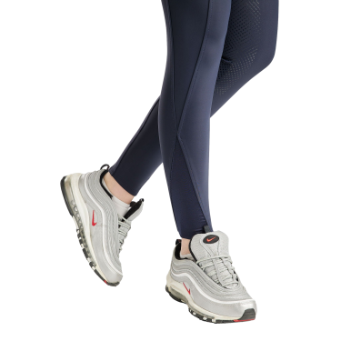 Calça de Montar MoZida Refined com Crystal Gun metal full grip feminina Marinho Azul-marinho