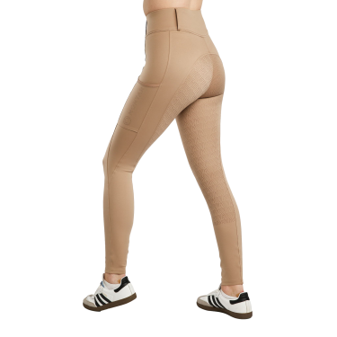 Legging Montar MoElaine logotipo corte a laser full grip feminino Latté Legging Montar MoElaine logotipo corte a laser full grip feminino Latté