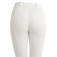 Legging Montar MoZuna Refined Pintucks e cristais gun metal full grip feminino Branco