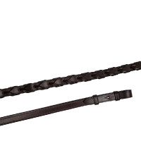 Rendas em couro entrançado Montar fixação francesa Castanho Rendas em couro entrançado Montar fixação francesa Castanho