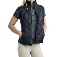 Colete acolchoado sem mangas Hybrid Montar MoMary com cristais metálicos para mulher Marinho