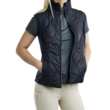 Colete acolchoado sem mangas Hybrid Montar MoMary com cristais metálicos para mulher Colete acolchoado sem mangas Hybrid Montar MoMary com cristais metálicos para mulher