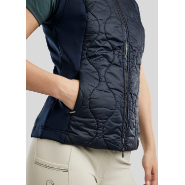 Colete acolchoado sem mangas Hybrid Montar MoMary com cristais metálicos para mulher Colete acolchoado sem mangas Hybrid Montar MoMary com cristais metálicos para mulher