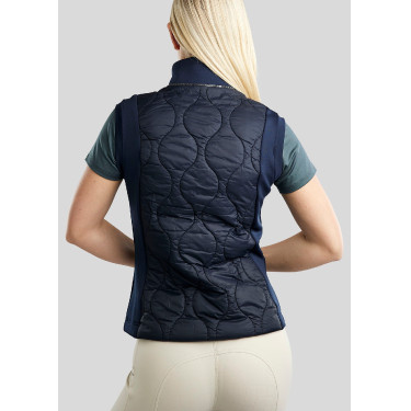 Colete acolchoado sem mangas Hybrid Montar MoMary com cristais metálicos para mulher Colete acolchoado sem mangas Hybrid Montar MoMary com cristais metálicos para mulher