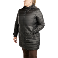 Casaco acolchoado longo Montar MoKately Curve feminino Preto