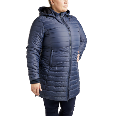 Casaco acolchoado longo Montar MoKately Curve feminino Marinho escuro Azul