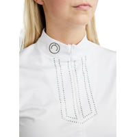 Pólo de concurso Montar MoViolet crystal gun metal feminino Branco