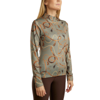 Polo de mangas compridas Montar estampado Haily bridle feminino Verde empoeirado Polo de mangas compridas Montar estampado Haily bridle feminino Verde empoeirado