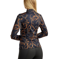 Polo de mangas compridas Montar estampado Haily bridle feminino Marinho escuro Azul