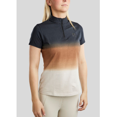 Camiseta de treino Montar de mangas curtas MoFaith estampada Dipdye feminina