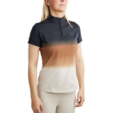 Camiseta de treino Montar de mangas curtas MoFaith estampada Dipdye feminina