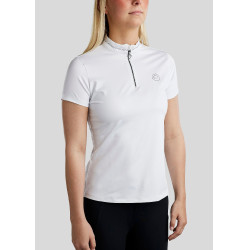 T-shirt de mangas curtas Montar MoBlair com cristal cinza escuro feminino
