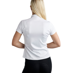 T-shirt de mangas curtas Montar MoBlair com cristal cinza escuro feminino Branco T-shirt de mangas curtas Montar MoBlair com cristal cinza escuro feminino Branco