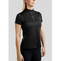 Camiseta de treino Montar MoBriella com cristais gun metal feminina