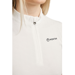 Polo de treino Montar MoCilia refinado de mangas curtas Jacquard feminino Branco Polo de treino Montar MoCilia refinado de mangas curtas Jacquard feminino Branco