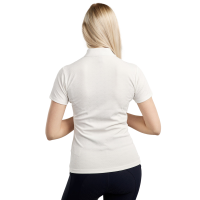 Polo de treino Montar MoCilia refinado de mangas curtas Jacquard feminino Branco Polo de treino Montar MoCilia refinado de mangas curtas Jacquard feminino Branco