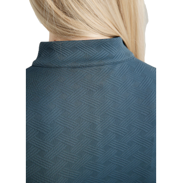 Polo de treino Montar MoCilia refinado de mangas curtas Jacquard feminino Ardósia escura Cinzento