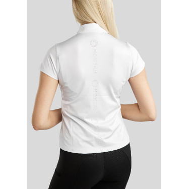 T-shirt de treino de manga curta Montar MoElaine com logotipo recortado a laser feminino T-shirt de treino de manga curta Montar MoElaine com logotipo recortado a laser feminino