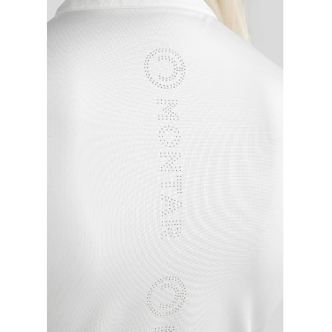 T-shirt de treino de manga curta Montar MoElaine com logotipo recortado a laser feminino T-shirt de treino de manga curta Montar MoElaine com logotipo recortado a laser feminino