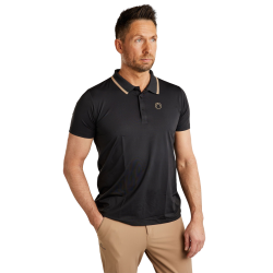 Polo de mangas curtas Montar MoDrake com gola e logotipo contrastantes masculino Preto Polo de mangas curtas Montar MoDrake com gola e logotipo contrastantes masculino Preto