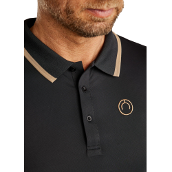 Polo de mangas curtas Montar MoDrake com gola e logotipo contrastantes masculino Preto Polo de mangas curtas Montar MoDrake com gola e logotipo contrastantes masculino Preto
