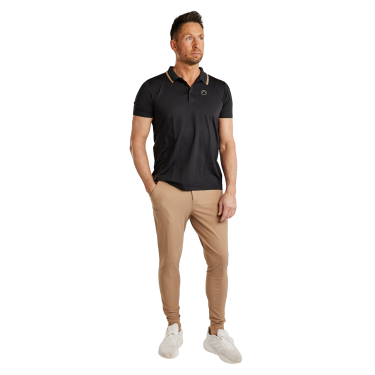 Polo de mangas curtas Montar MoDrake com gola e logotipo contrastantes masculino Polo de mangas curtas Montar MoDrake com gola e logotipo contrastantes masculino