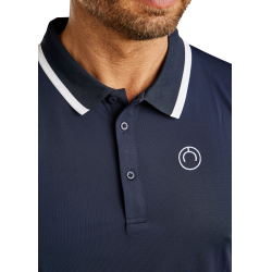 Polo de mangas curtas Montar MoDrake com gola e logotipo contrastantes masculino Marinho Azul-marinho