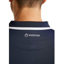 Polo de mangas curtas Montar MoDrake com gola e logotipo contrastantes masculino Marinho Azul-marinho