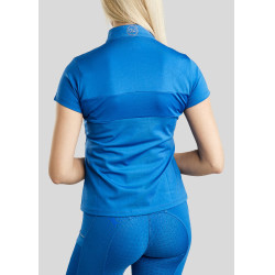 Camiseta de treino Rebel Montar de mangas curtas com logotipo rosegold feminina