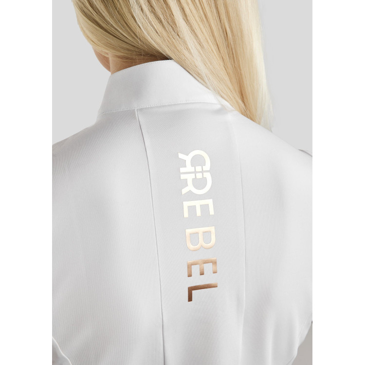 Top de treino Rebel Montar logo rose gold feminino