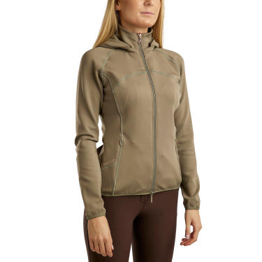 Casaco com capuz Montar Liza cristais dourado-rosé zíper completo feminino Casaco com capuz Montar Liza cristais dourado-rosé zíper completo feminino