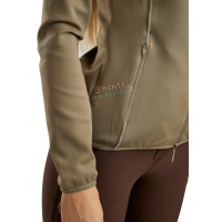 Casaco com capuz Montar Liza cristais dourado-rosé zíper completo feminino Verde empoeirado