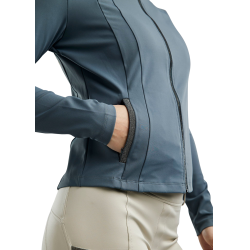 Casaco com fecho completo Montar MoGloria faixa caviar feminino Ardósia escura Cinzento Casaco com fecho completo Montar MoGloria faixa caviar feminino Ardósia escura Cinzento