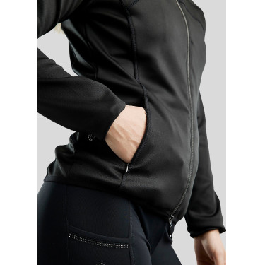 Casaco softshell com fecho completo Montar MoBlair capuz removível cristais gun metal feminino Casaco softshell com fecho completo Montar MoBlair capuz removível cristais gun metal feminino