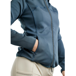 Casaco softshell com fecho completo Montar MoBlair capuz removível cristais gun metal feminino Ardósia escura Cinzento