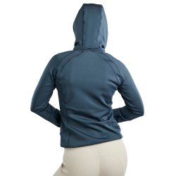 Casaco softshell com fecho completo Montar MoBlair capuz removível cristais gun metal feminino Ardósia escura Cinzento