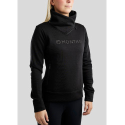 Sweatshirt Montar MoNaja gola alta cristais gun metal feminino