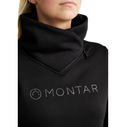 Sweatshirt Montar MoNaja gola alta cristais gun metal feminino Preto Sweatshirt Montar MoNaja gola alta cristais gun metal feminino Preto