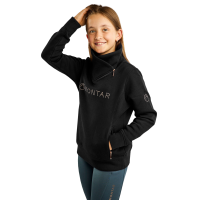 Sweatshirt Montar MoNaja Júnior fecho lateral cristais rose gold Preto